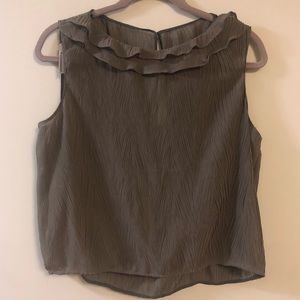 *FLASH SALE* ZARA olive sheer crop tank with ruffles